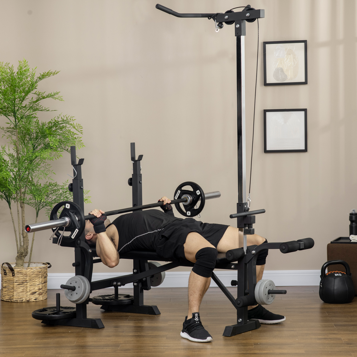 HOMCOM Multi-Function Adjustable Weight Bench for Full Body Workouts