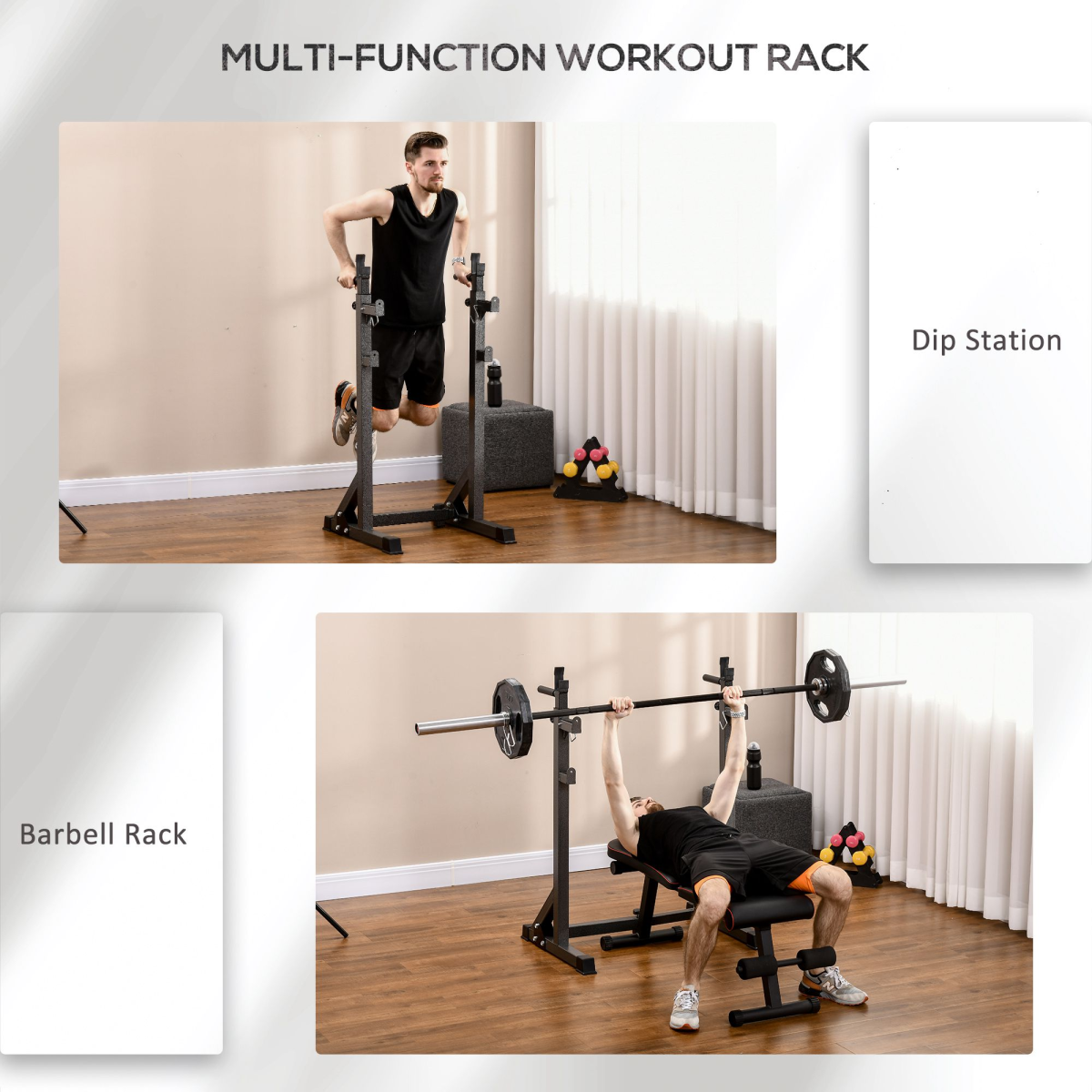 SPORTNOW Heavy Duty Adjustable Squat Rack