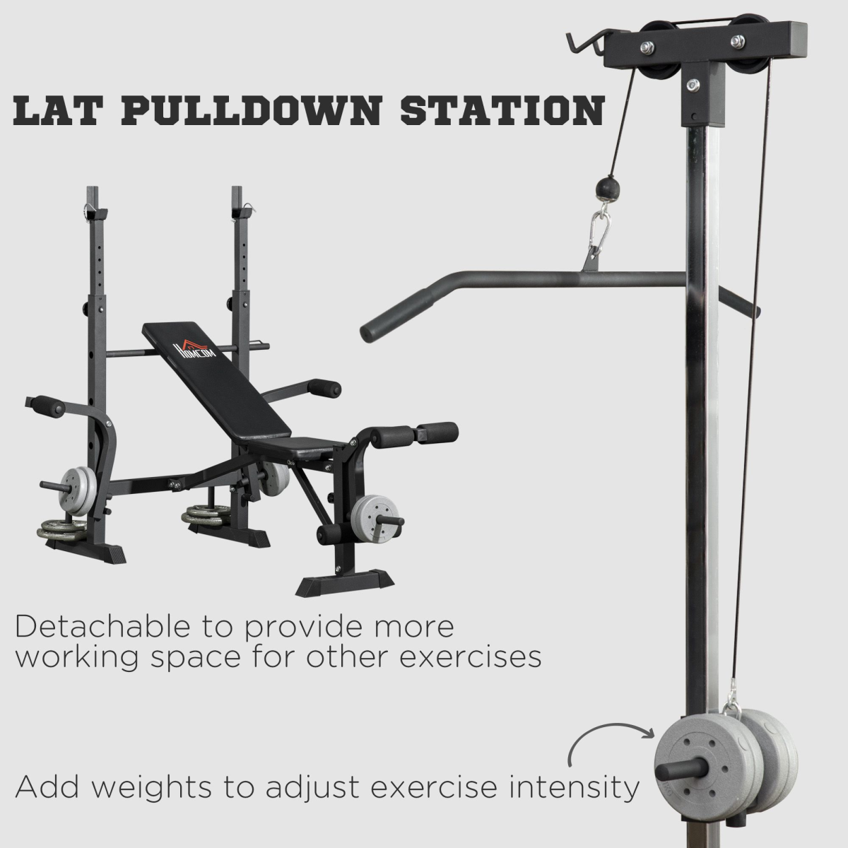 HOMCOM Multi-Function Adjustable Weight Bench for Full Body Workouts