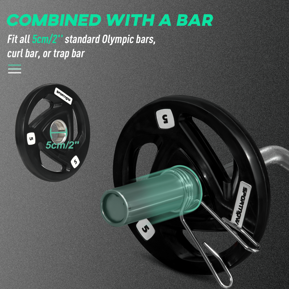 Free weights Olympic Weight Plates Set, 2 x 5kg Tri-Grip