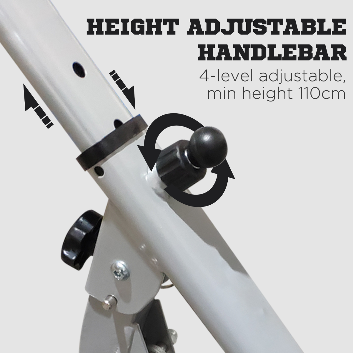 Compact Adjustable Folding Stepper with LCD Display & Handlebars - Grey