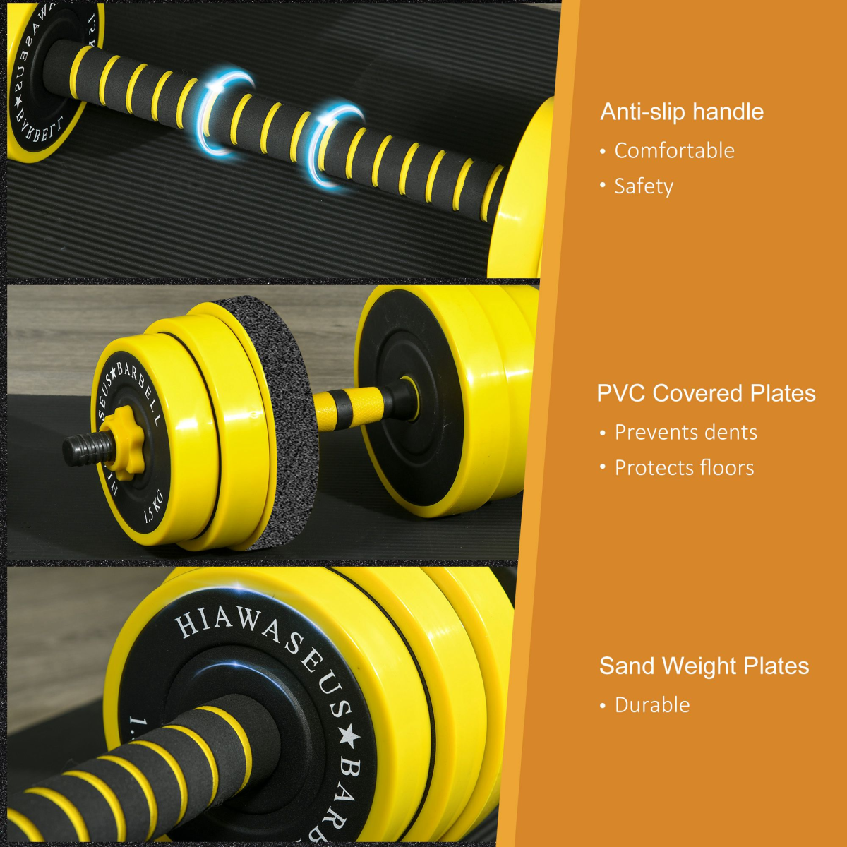 HOMCOM 25KG Barbell & Dumbbell Set for Home Gym