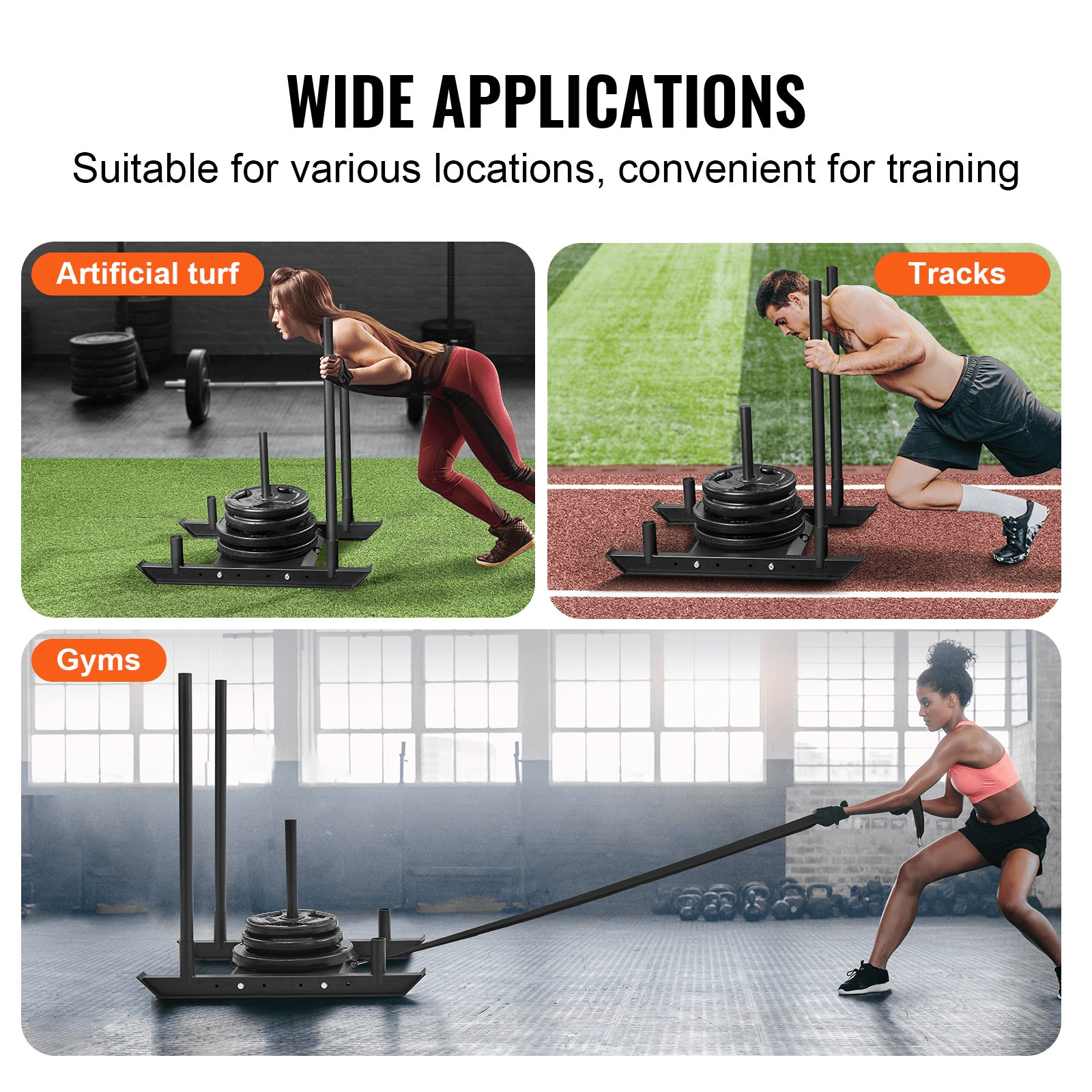 Pull Push Power Sled VEVOR Weight Training Sled - Powerful Pull Push Power Sled