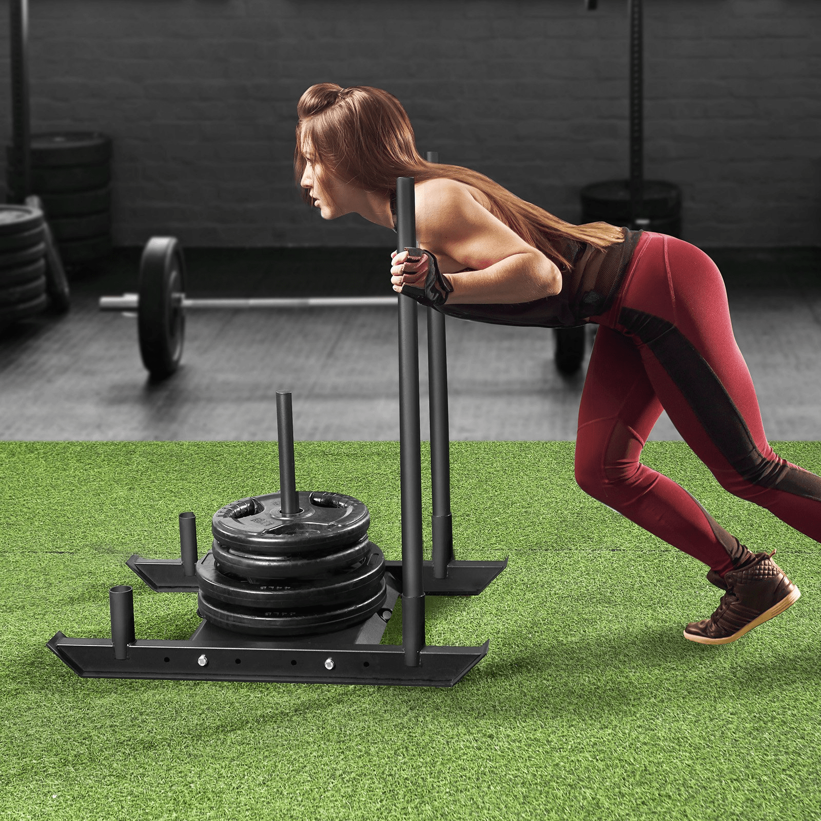Pull Push Power Sled VEVOR Weight Training Sled - Powerful Pull Push Power Sled