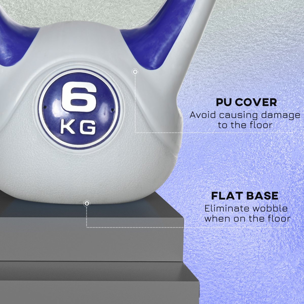 SPORTNOW 6kg Kettlebell - Purple & Grey