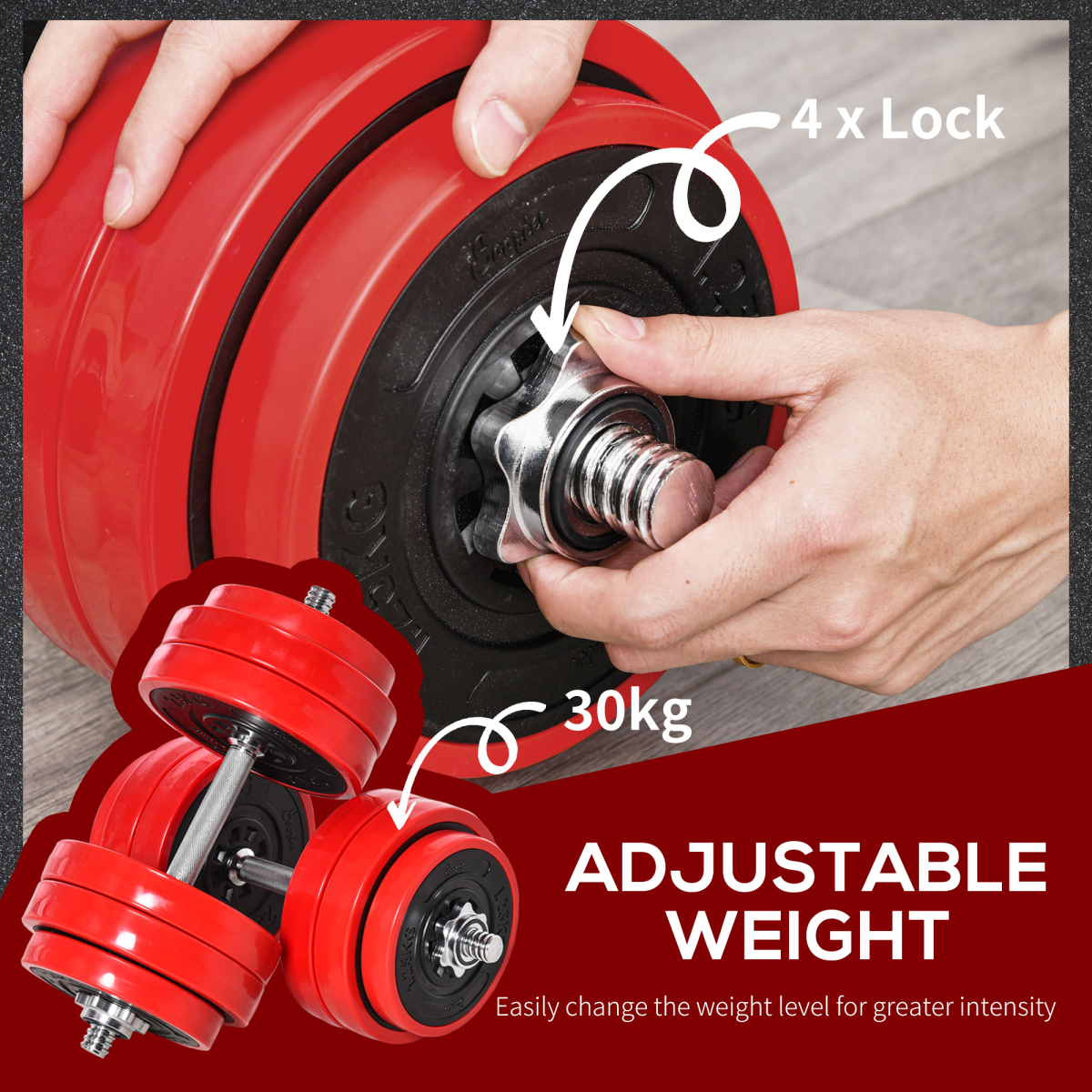 30KG Adjustable Barbell & Dumbbell Set