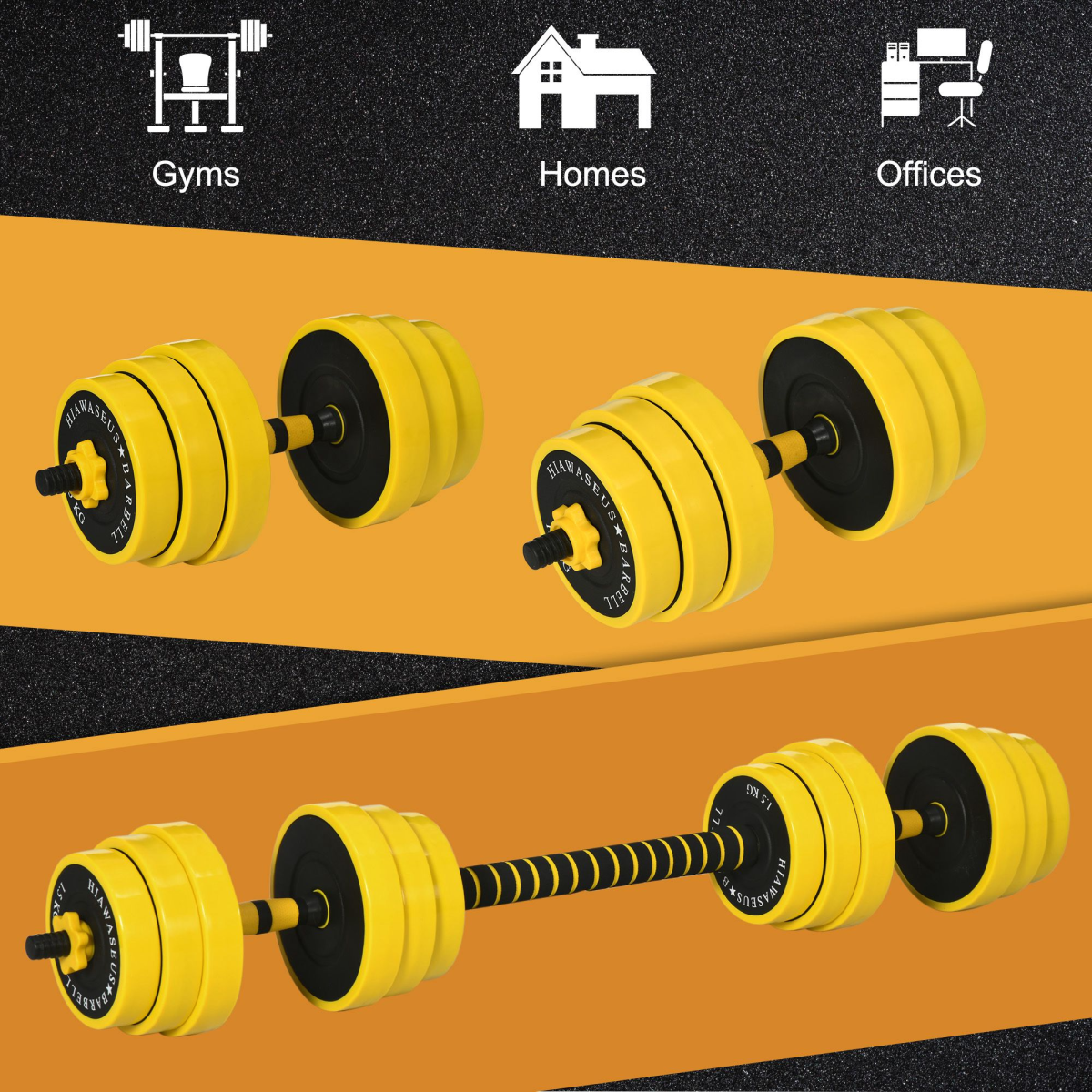 HOMCOM 25KG Barbell & Dumbbell Set for Home Gym