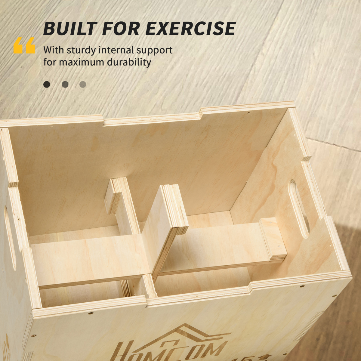 HOMCOM Adjustable 3-in-1 Wooden Plyo Box