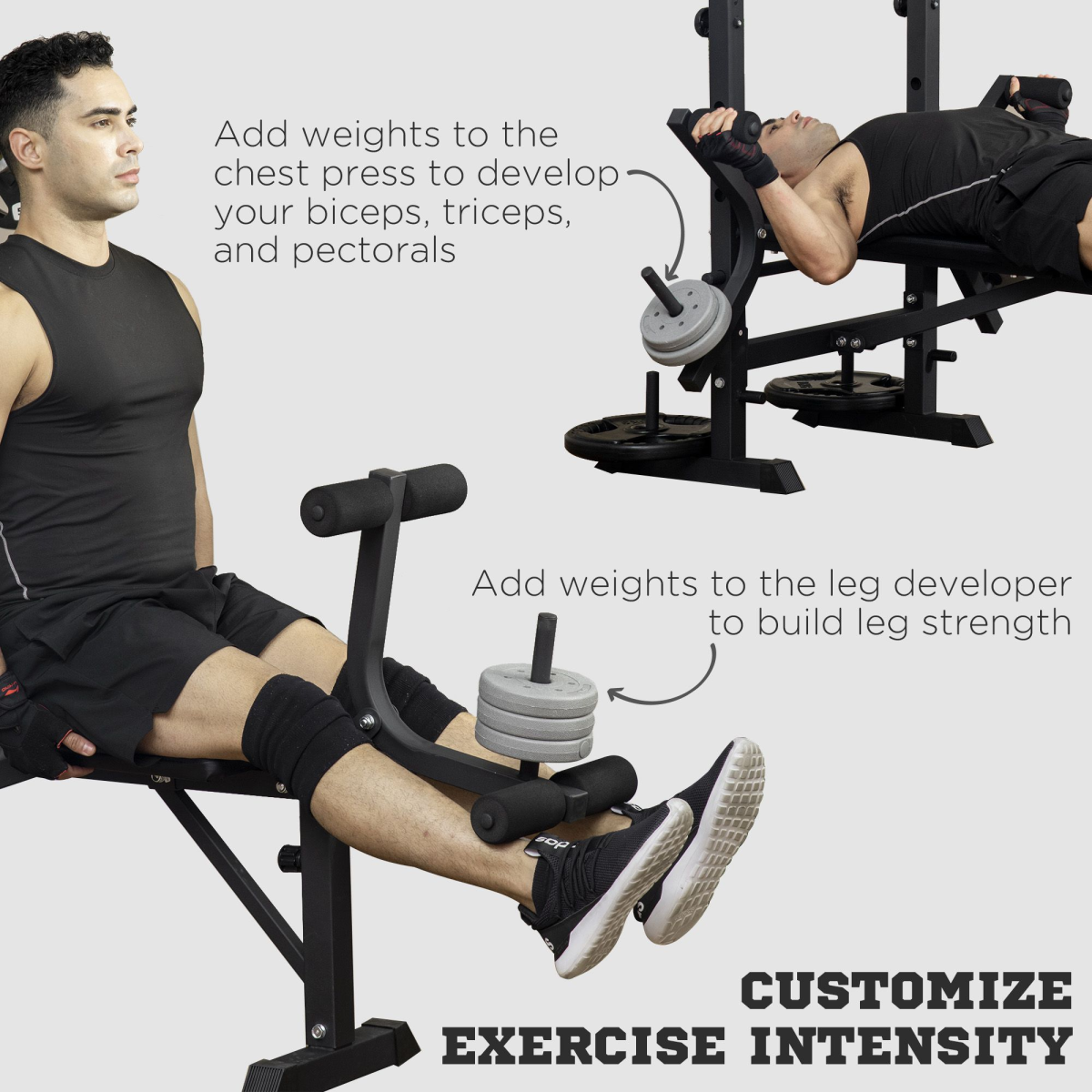 HOMCOM Multi-Function Adjustable Weight Bench for Full Body Workouts