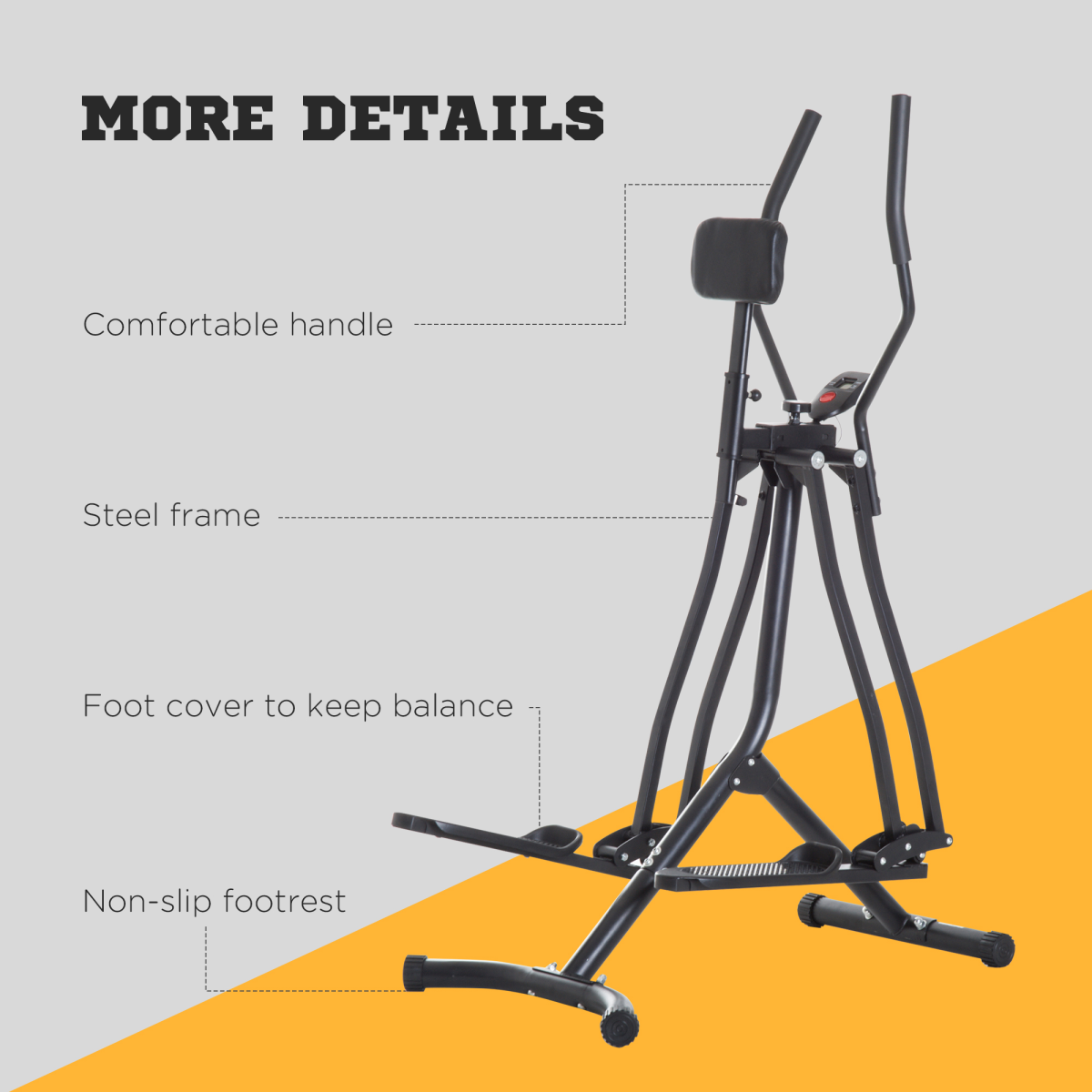 HOMCOM Air Walker Fitness Glider: Home Gym Cross Trainer