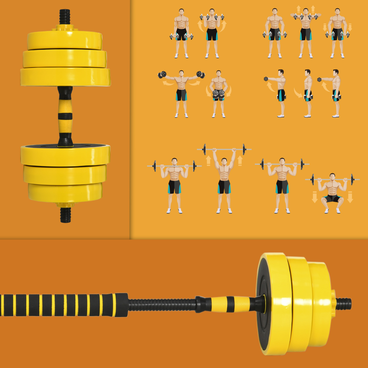 HOMCOM 25KG Barbell & Dumbbell Set for Home Gym