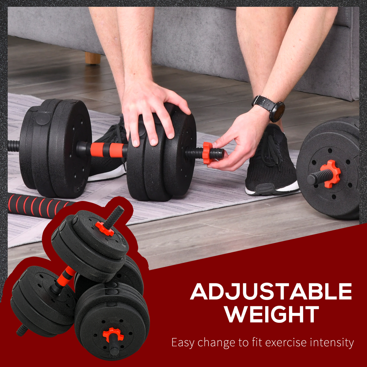 25kg 2-in-1 Adjustable Barbell & Dumbbell Weight Set for Home Fitness