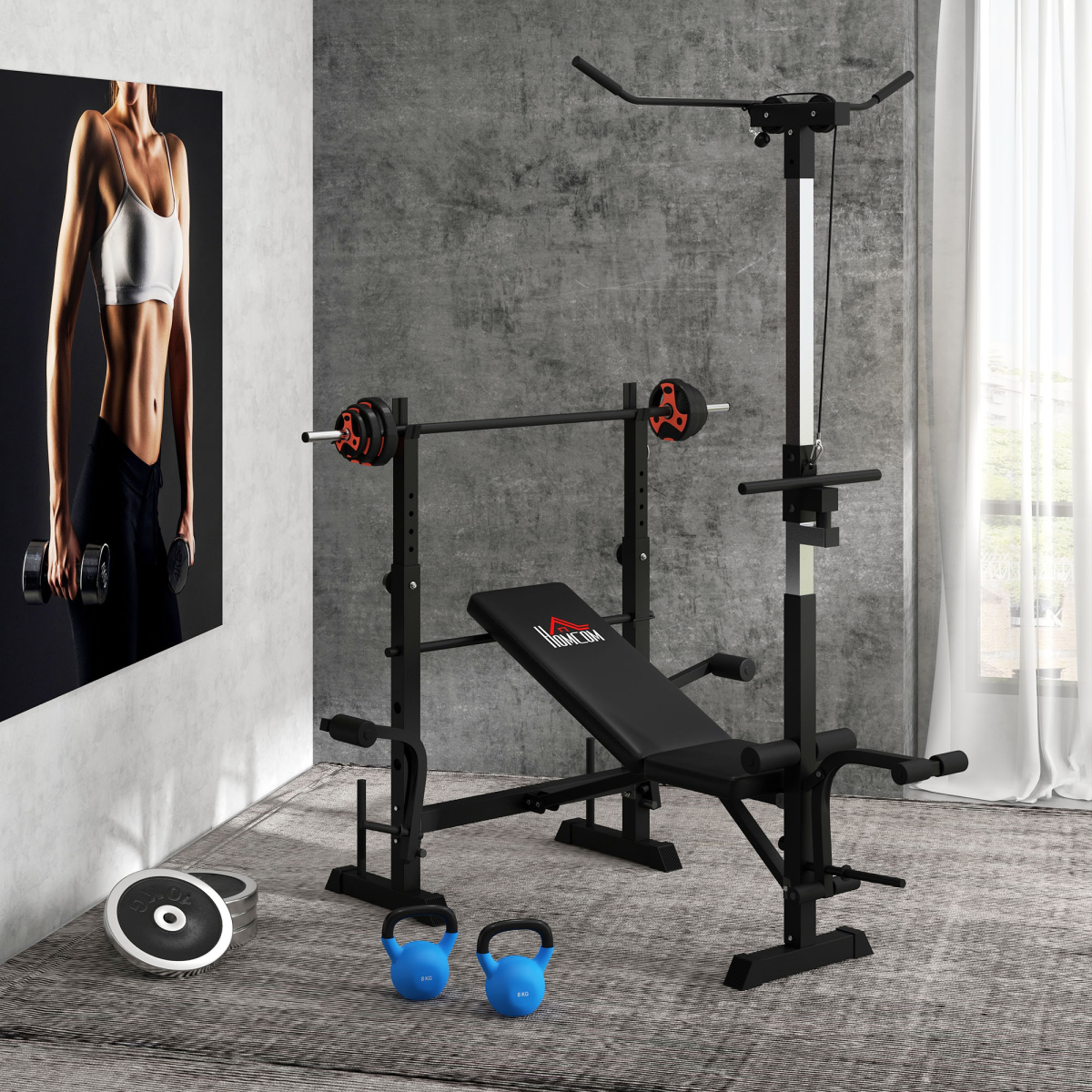HOMCOM Multi-Function Adjustable Weight Bench for Full Body Workouts