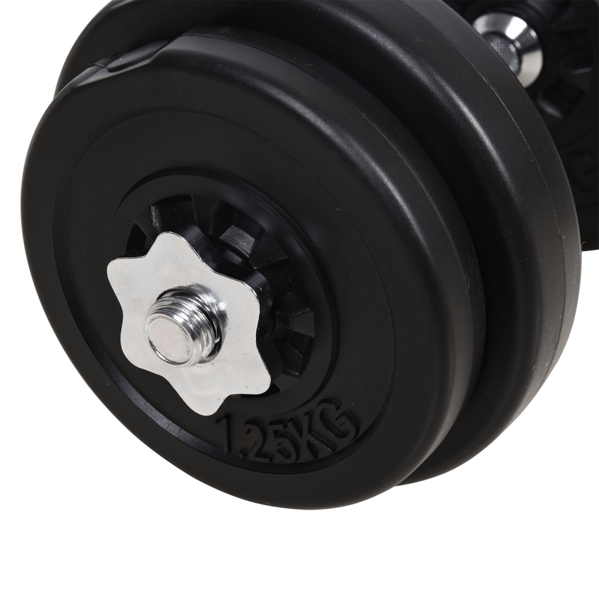 Barbell and Dumbbell HOMCOM 65kg Adjustable Dumbbell & Barbell Set