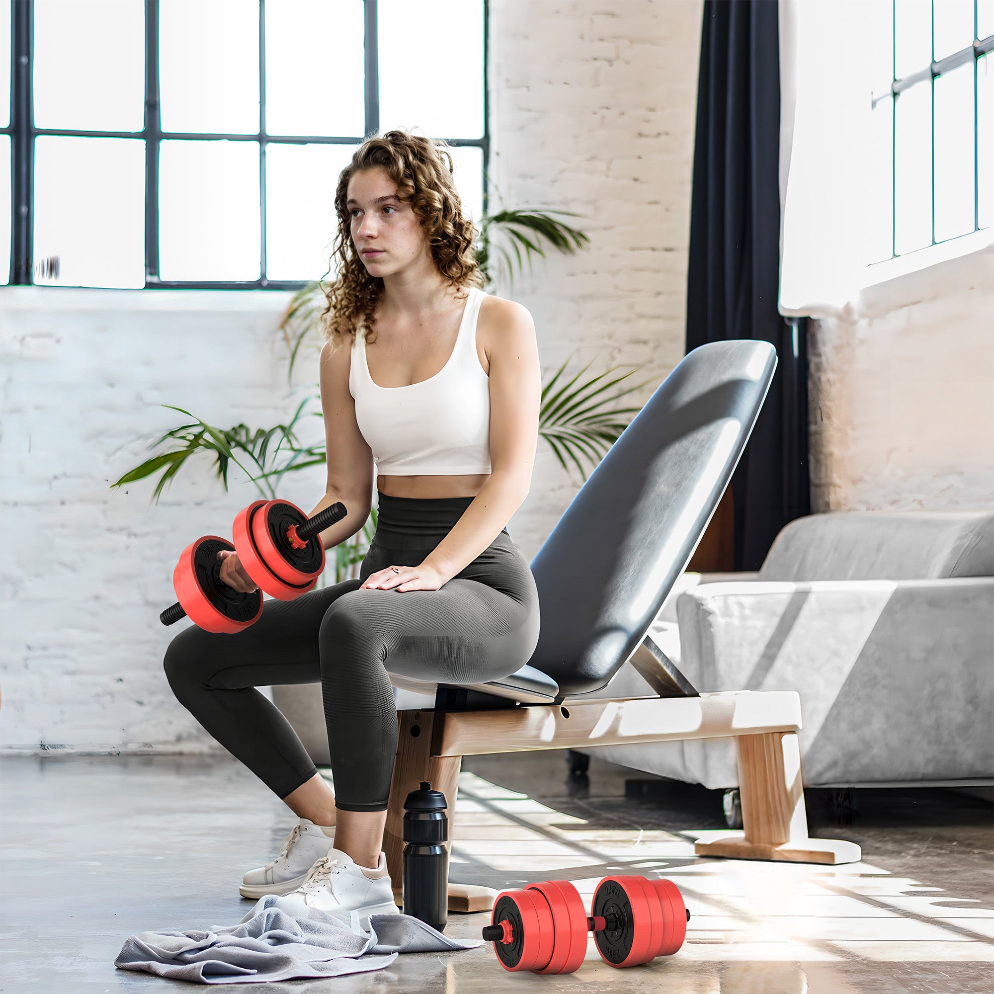 SPORTNOW 4-in-1 Adjustable Dumbbell Set