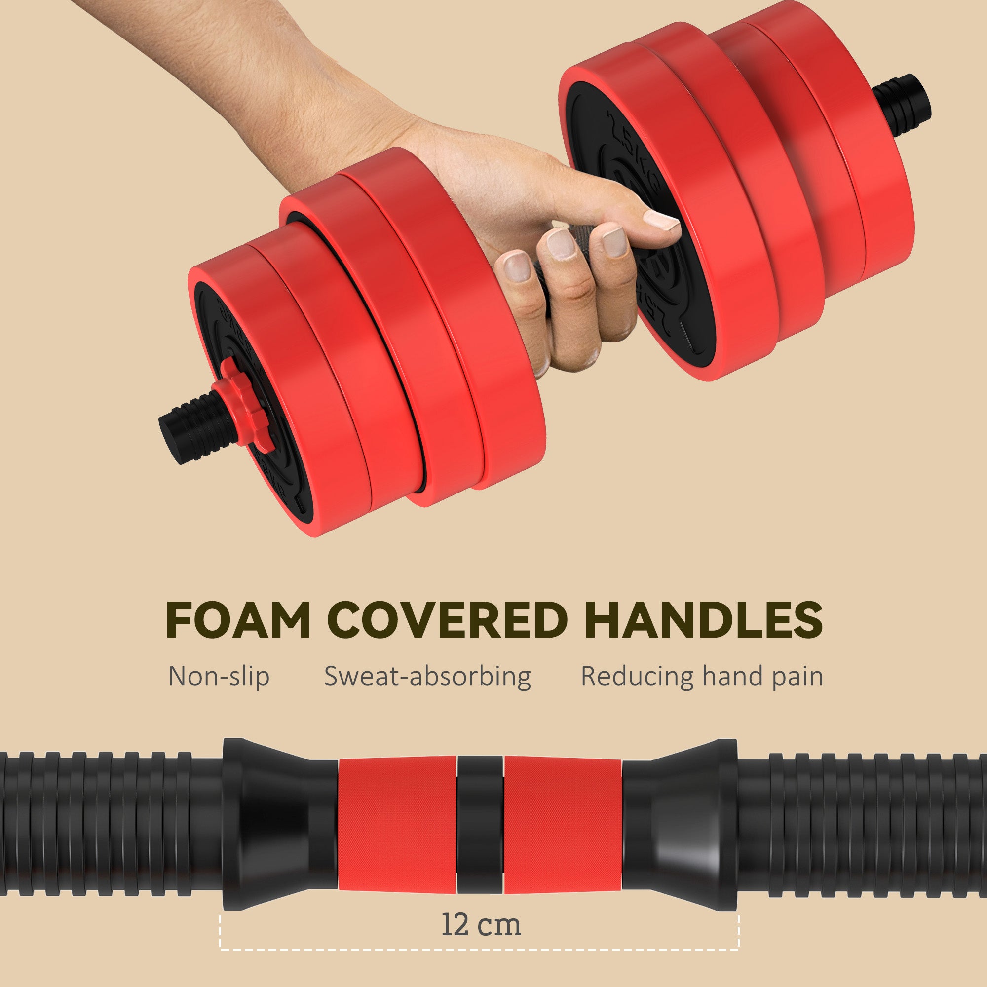 SPORTNOW 4-in-1 Adjustable Dumbbell Set