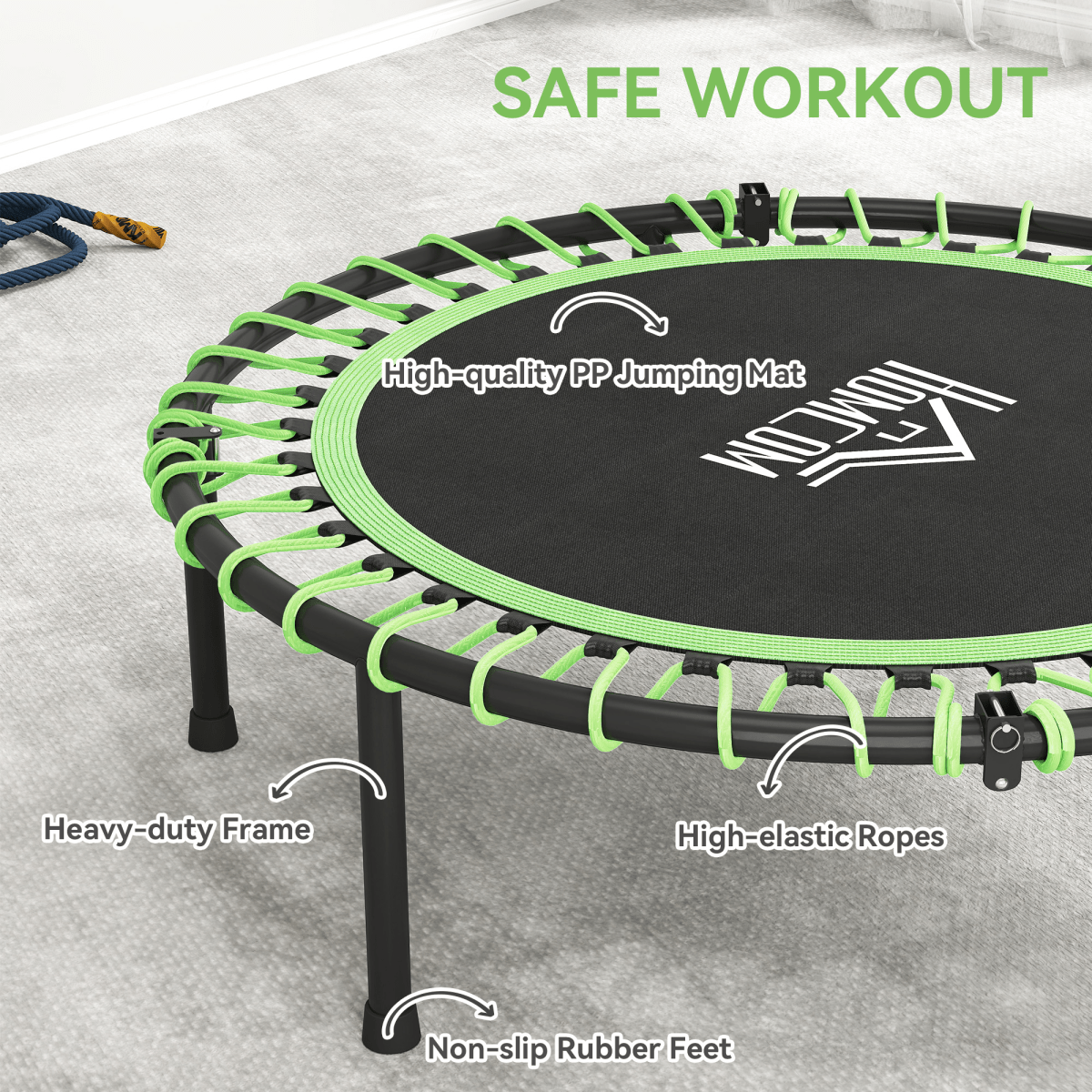 Trampoline HOMCOM Mini Trampoline with Adjustable Handle