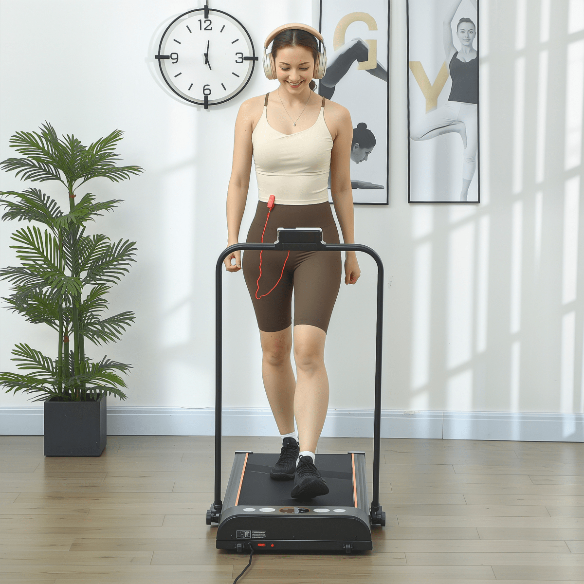 Treadmill Compact HOMCOM Folding Walking Treadmill with LED Display