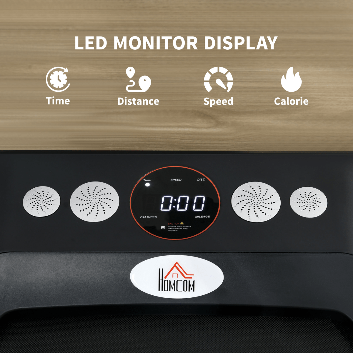Treadmill Compact HOMCOM Folding Walking Treadmill with LED Display