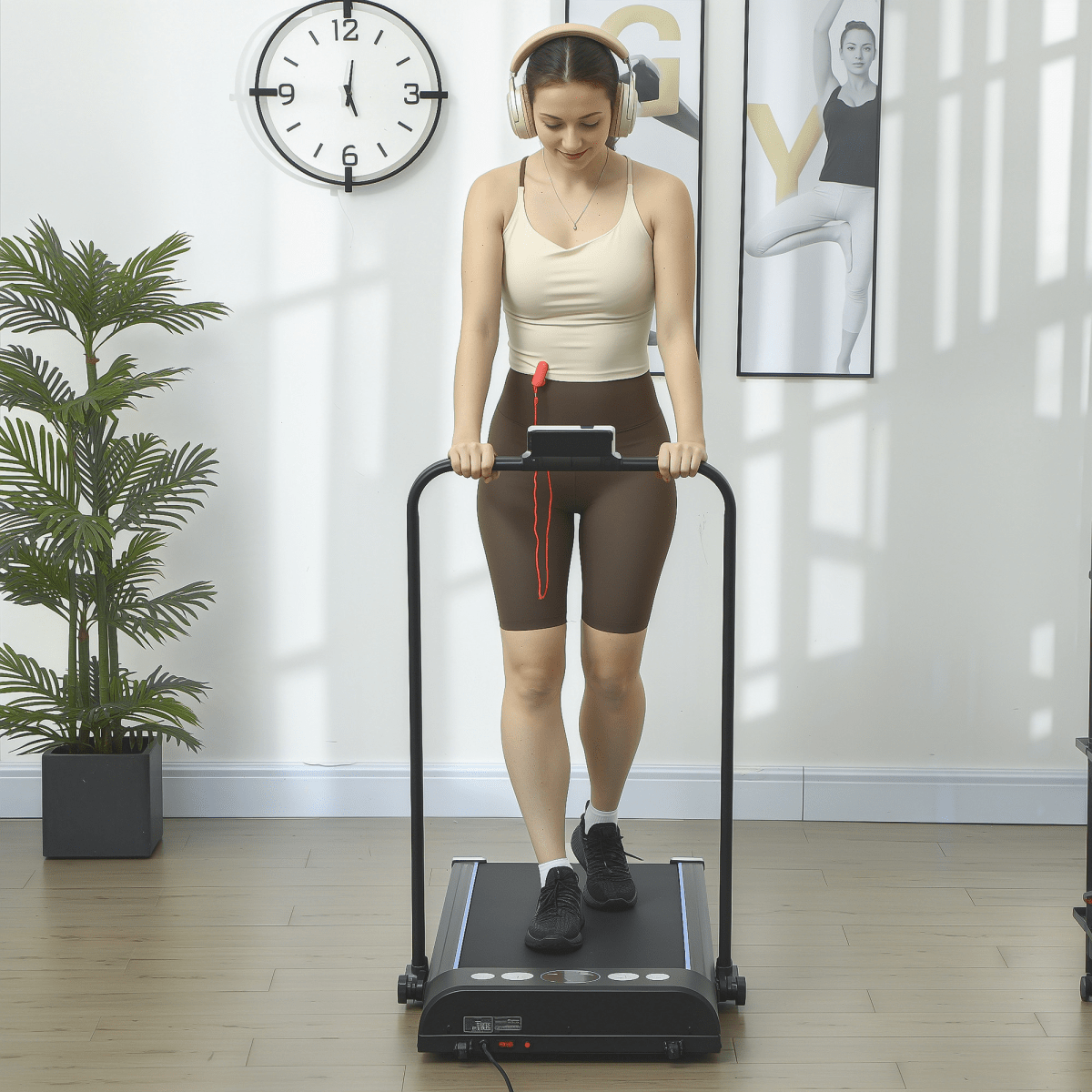 Treadmill Compact HOMCOM Folding Walking Treadmill with LED Display