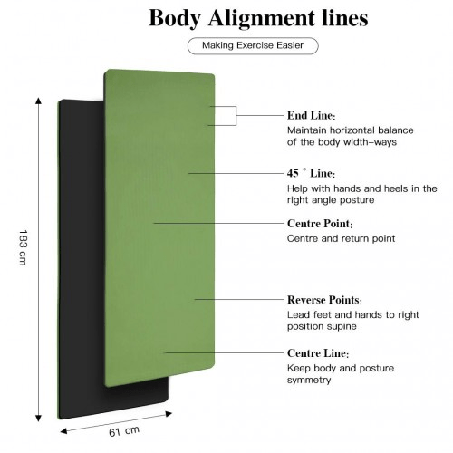 Yoga-1 Kono TPE Classic Yoga Mat - Eco-friendly, Durable, Green & Black - Fitness Max