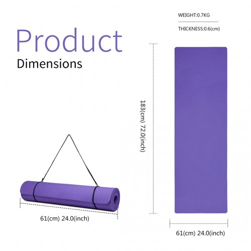Yoga-1 Kono TPE Classic Yoga Mat in Purple for Ultimate Grip & Comfort - Fitness Max