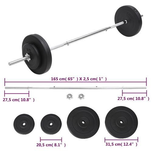 30 kg Barbell Set with Plates - Fitness Max