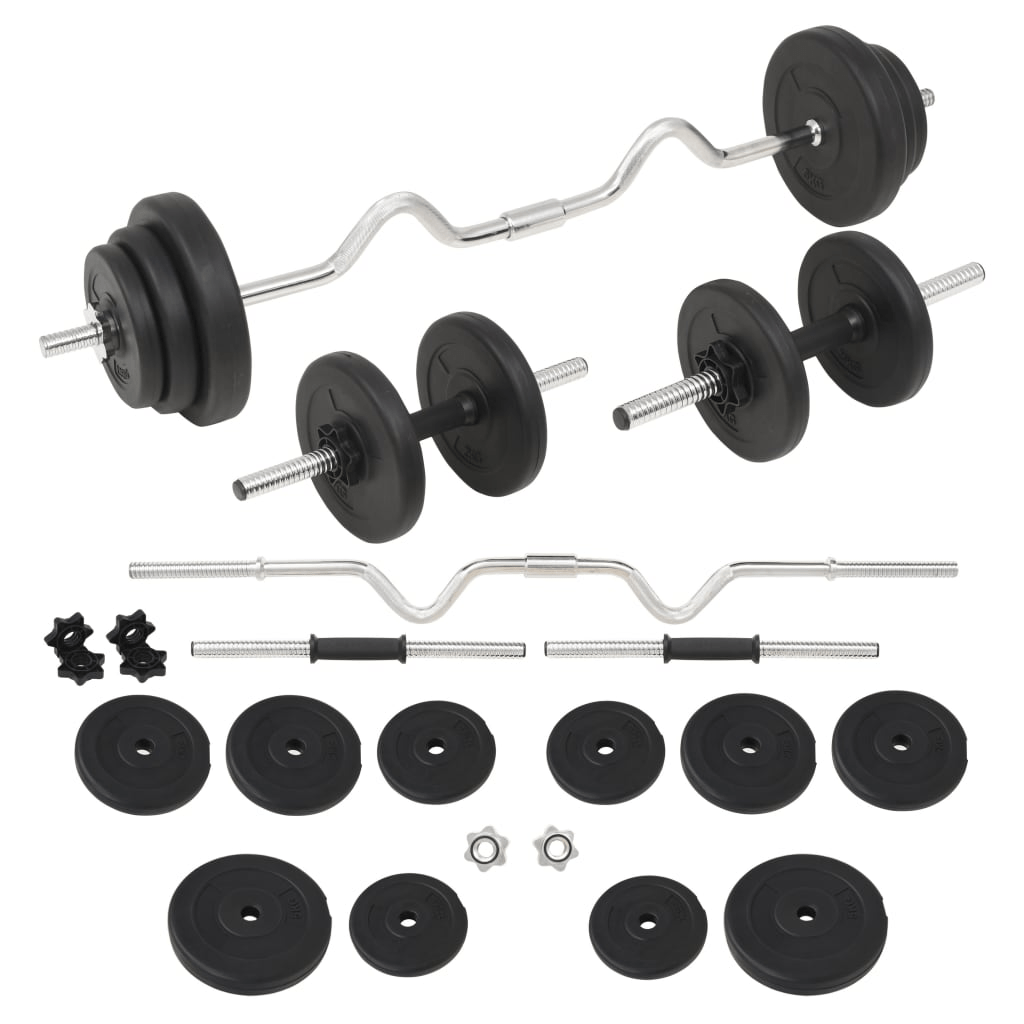 vidaXL 30 kg Barbell and Dumbbell Set for Durable Strength Training - Fitness Max