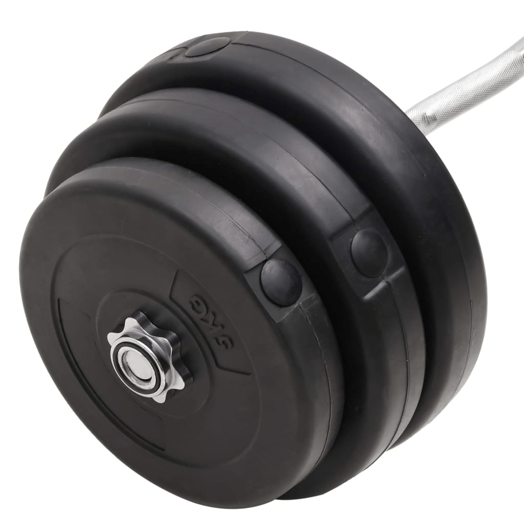 vidaXL Curl Barbell with 90 kg Plates: Versatile Home Gym Gear - Fitness Max