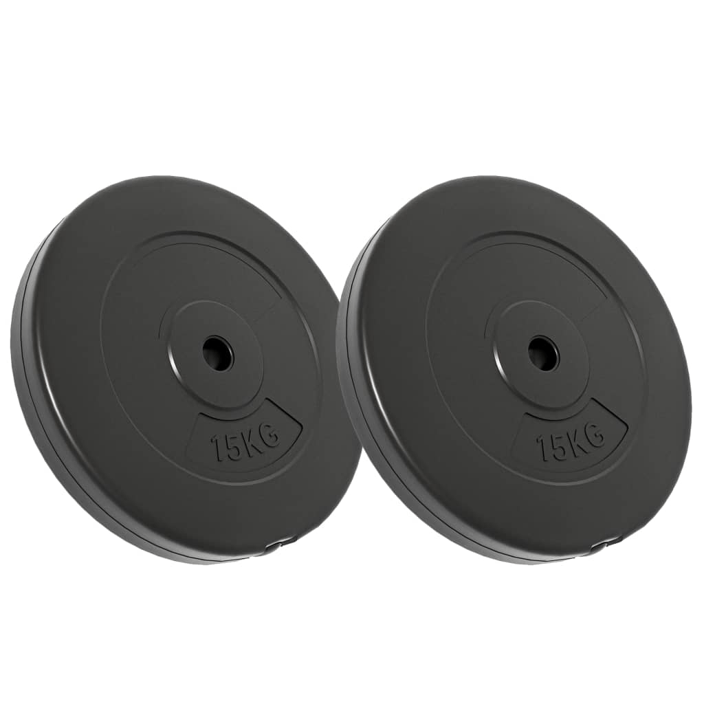 Free weights vidaXL 30 kg Cement Weight Plates - Durable Plastic Coating