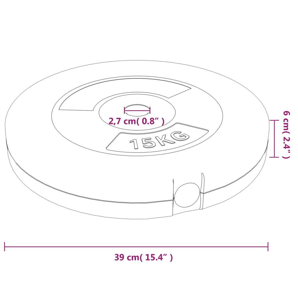 Free weights vidaXL 30 kg Cement Weight Plates - Durable Plastic Coating