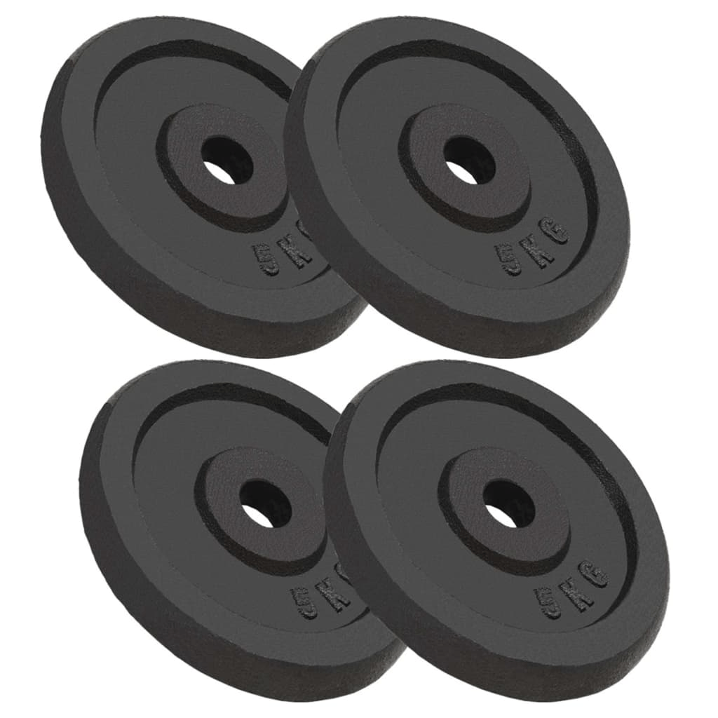 free weights vidaXL 4pcs 4x5 kg Cast Iron Weight Plates for Strength Training