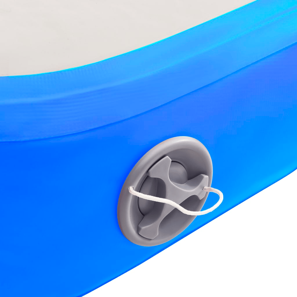 vidaXL Blue Inflatable Gymnastics Mat with Pump: Durable PVC Exercise Mat - Fitness Max