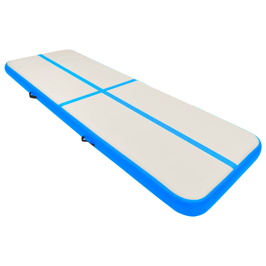 vidaXL Gymnastics Mat with Pump, High-Density PVC, 500x100x20 cm, Waterproof Blue - Fitness Max