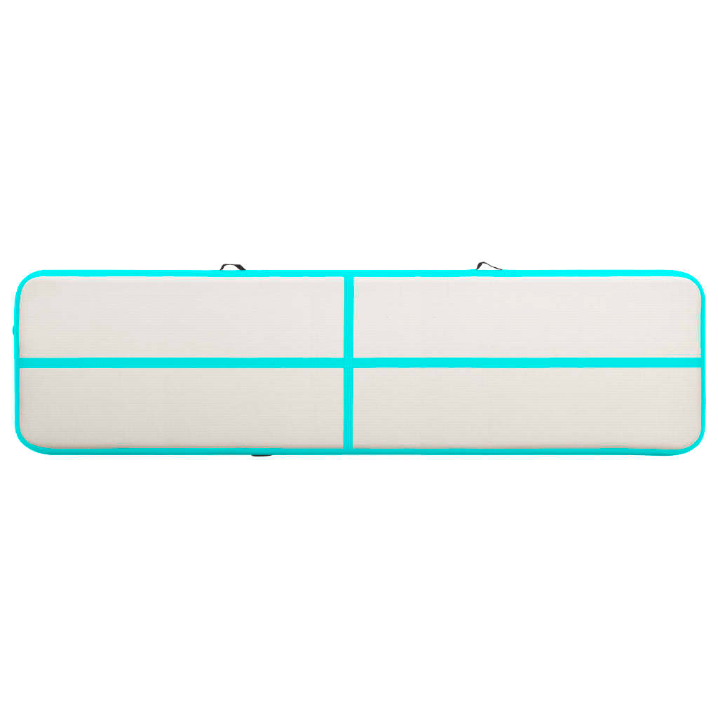 vidaXL Green Inflatable Gymnastics Mat with Pump 800x100x15 cm - Durable PVC - Fitness Max