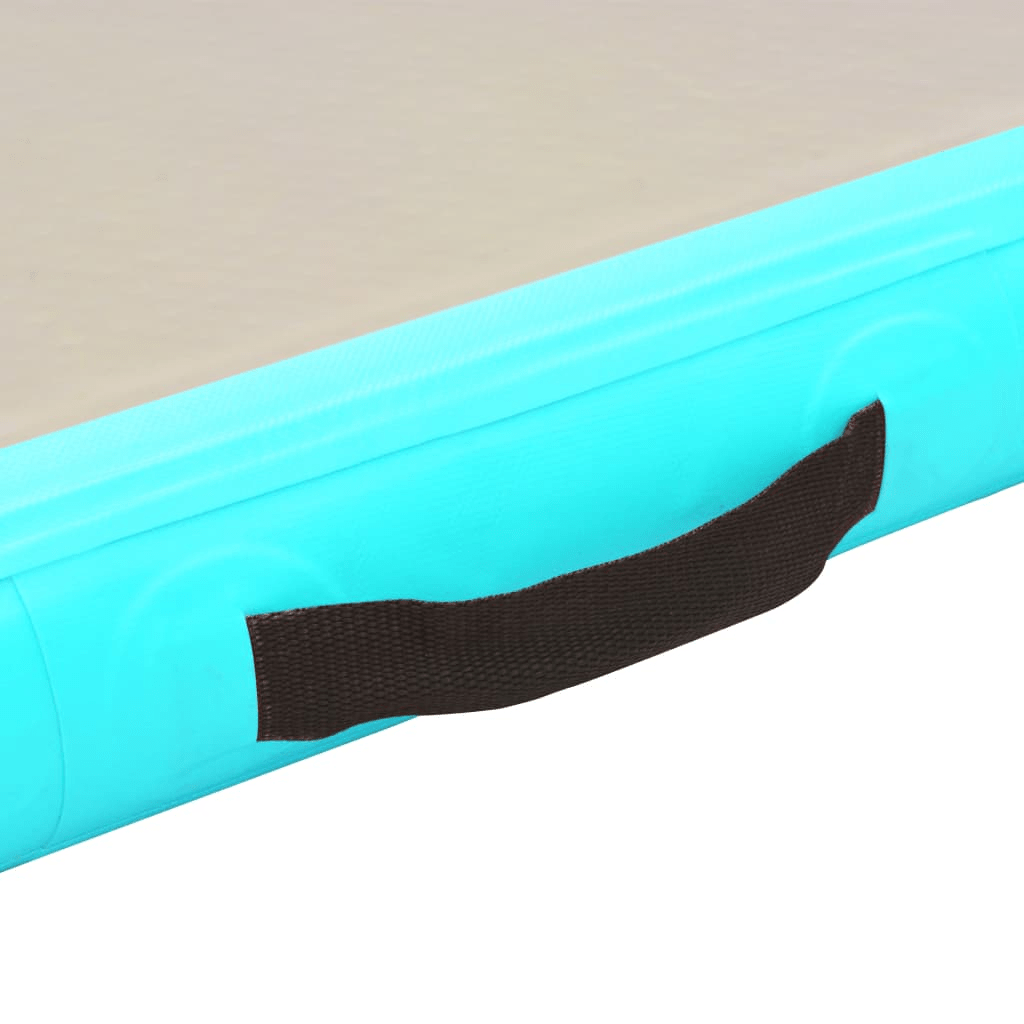 vidaXL Green PVC Inflatable Gymnastics Mat with Pump 400x100x10 cm - Fitness Max