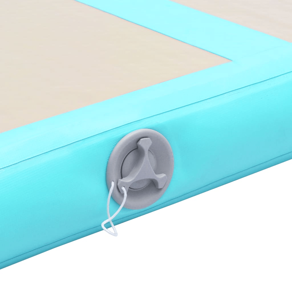 vidaXL High-Density PVC Gymnastics Mat with Pump, 300x100x10 cm, Green & Grey - Fitness Max