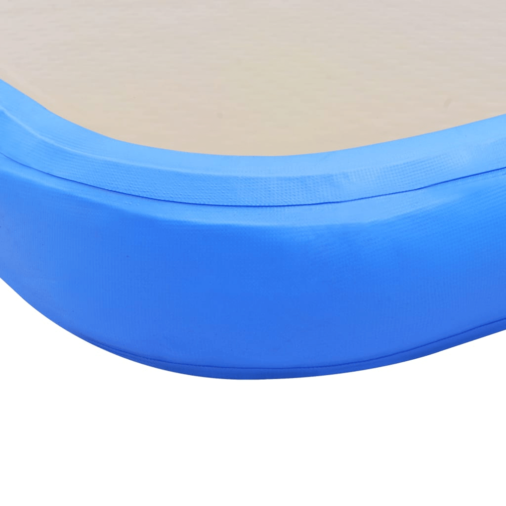 vidaXL Gymnastics Mat with Pump 700x100x10 cm PVC Blue for Training - Fitness Max