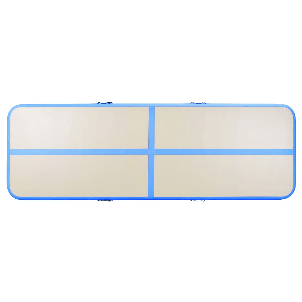 vidaXL Gymnastics Mat with Pump 700x100x10 cm PVC Blue for Training - Fitness Max