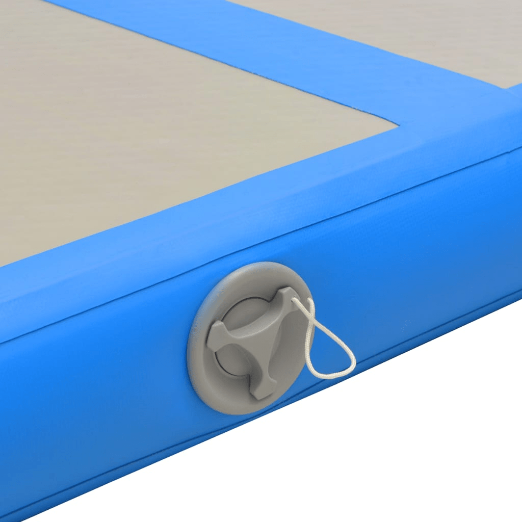 vidaXL Gymnastics Mat with Pump 700x100x10 cm PVC Blue for Training - Fitness Max