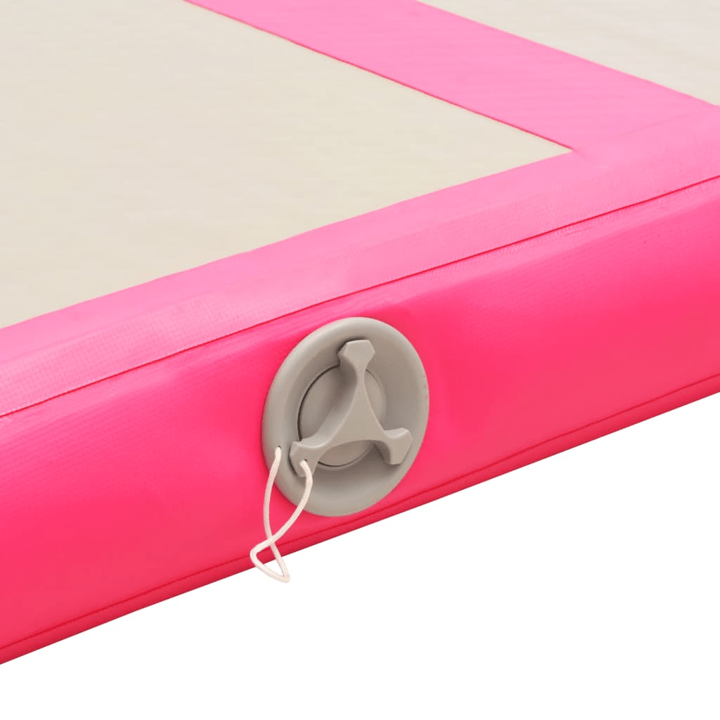 vidaXL Pink Inflatable Gymnastics Mat with Pump, 300x100x10 cm, Durable PVC - Fitness Max