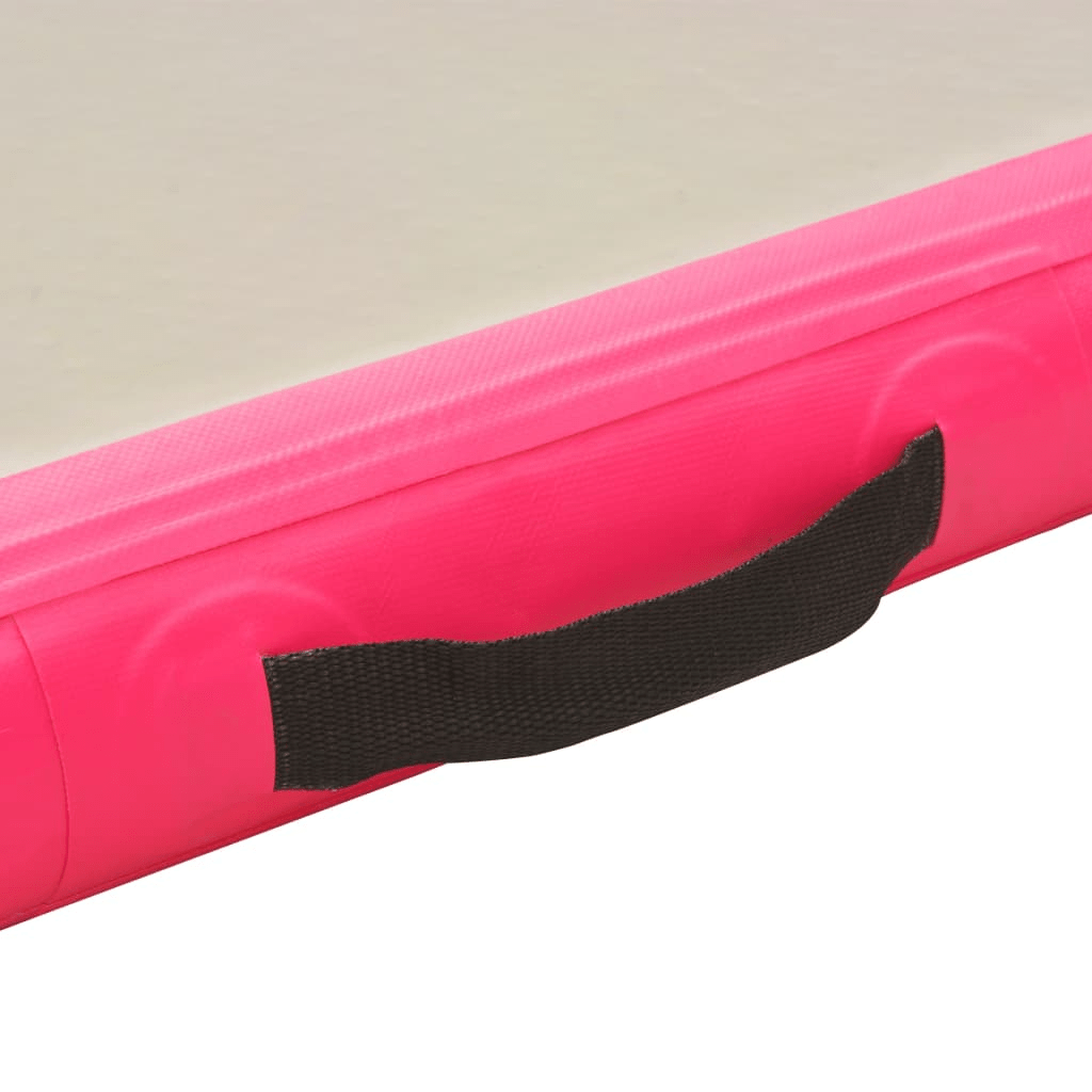 vidaXL Pink Inflatable Gymnastics Mat with Pump, 600x100x10 cm - Fitness Max