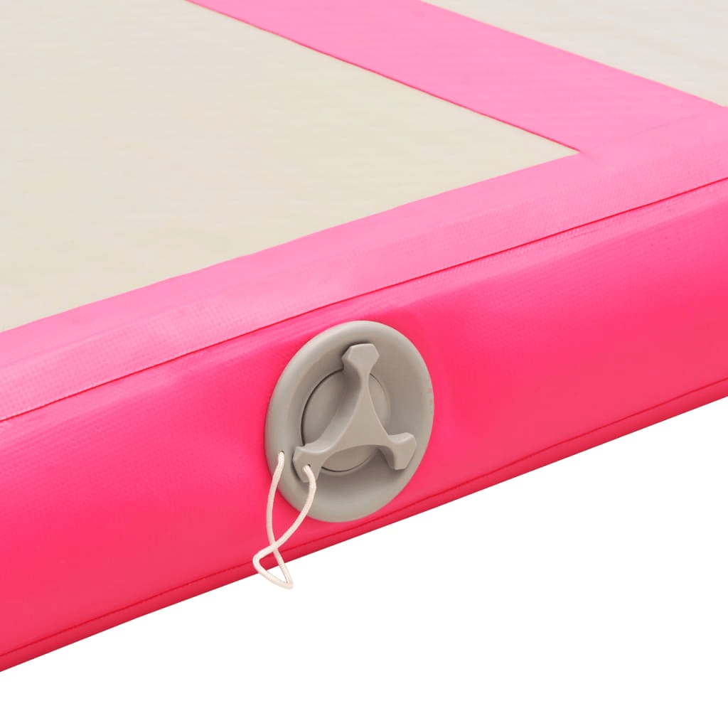 vidaXL Pink Inflatable Gymnastics Mat with Pump for Home and Gym - Fitness Max
