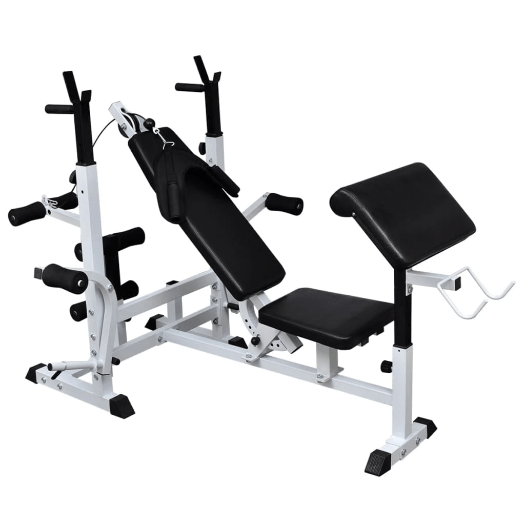 Multi Gym vidaXL Weight Bench & 120 kg Barbell Dumbbell Set