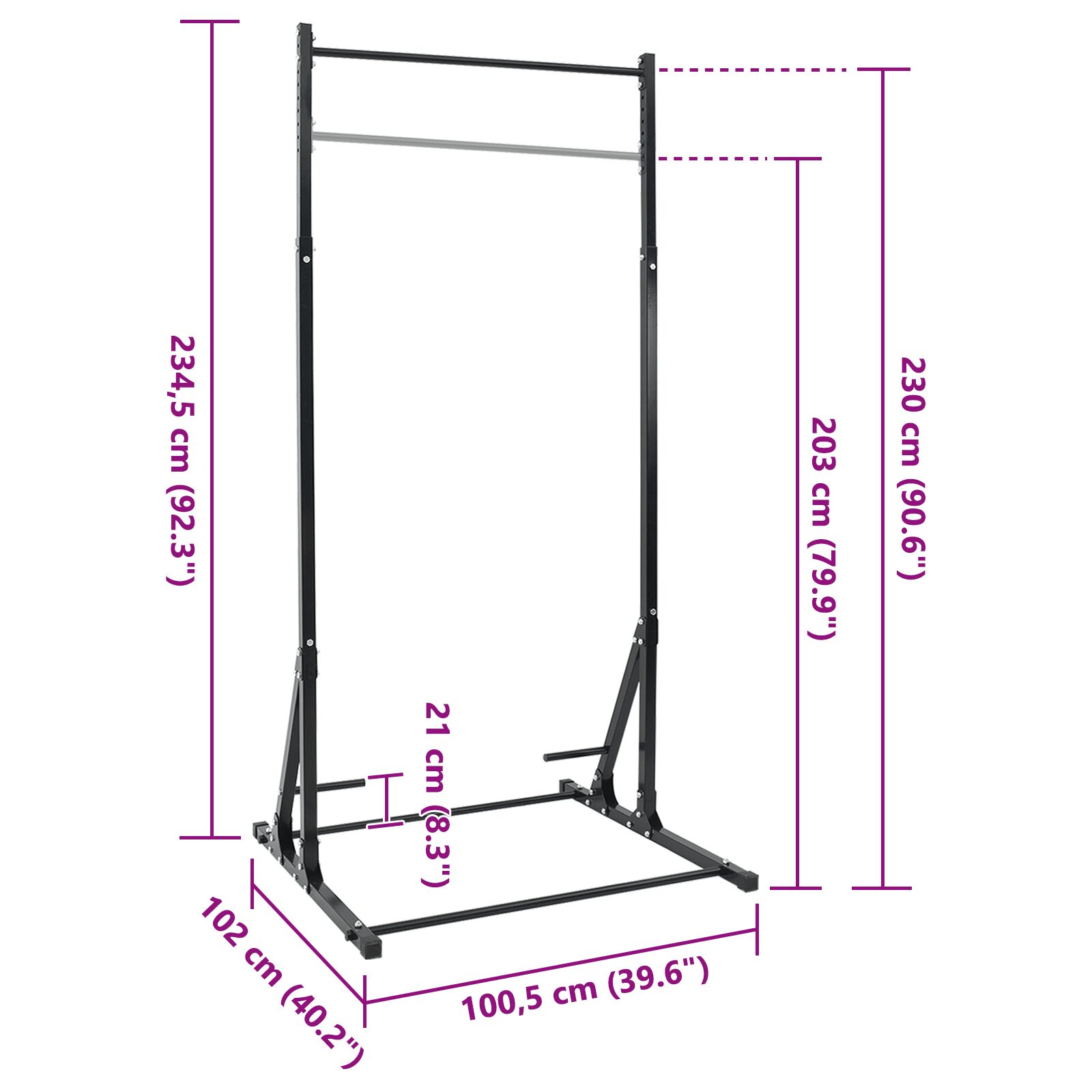 vidaXL Adjustable Pull-Up Bar Station with Push-Up Handles - Perfect for Home Gym - Fitness Max