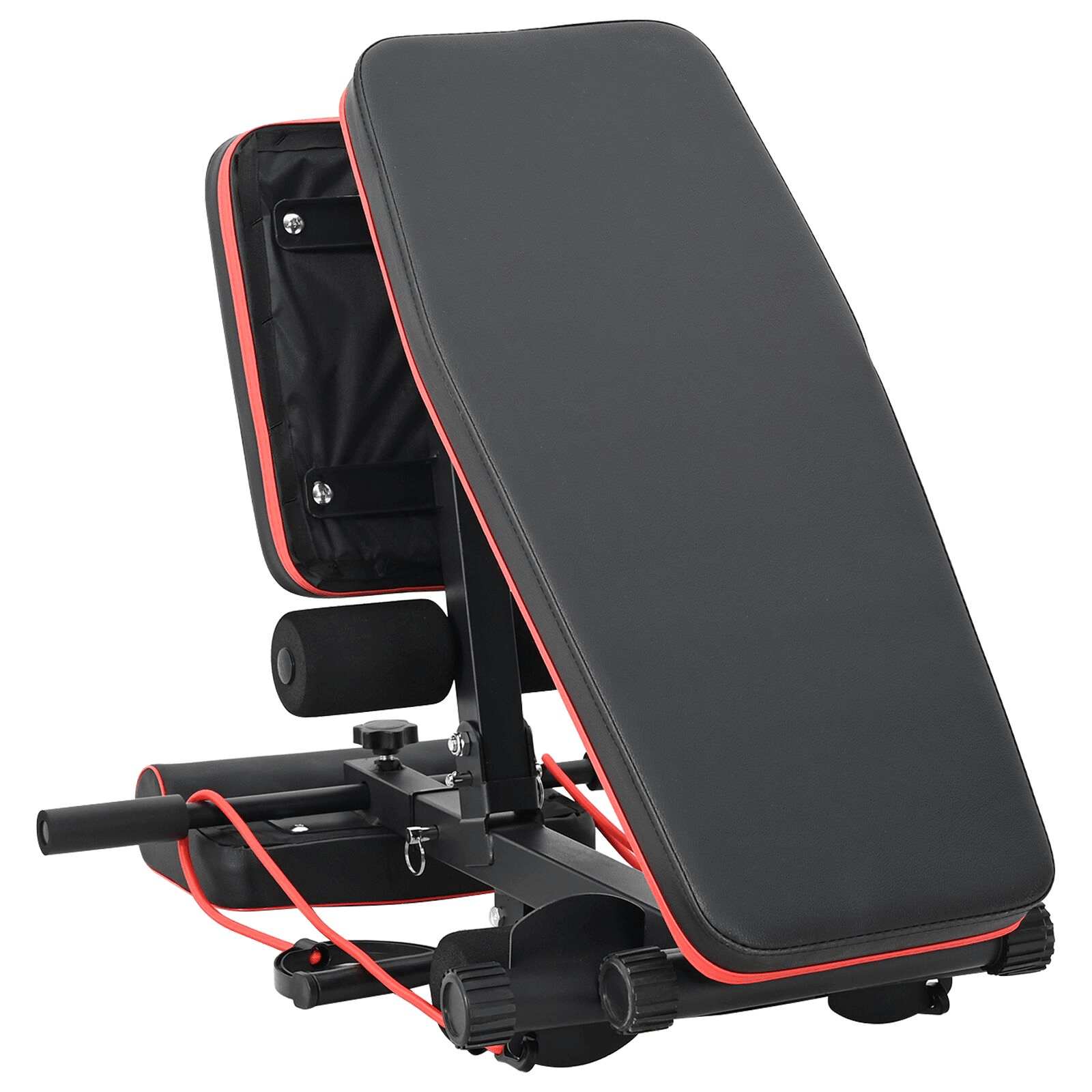 vidaXL Weight Bench with Resistance Bands, 150 kg Capacity, Black Steel - Home Gym - Fitness Max