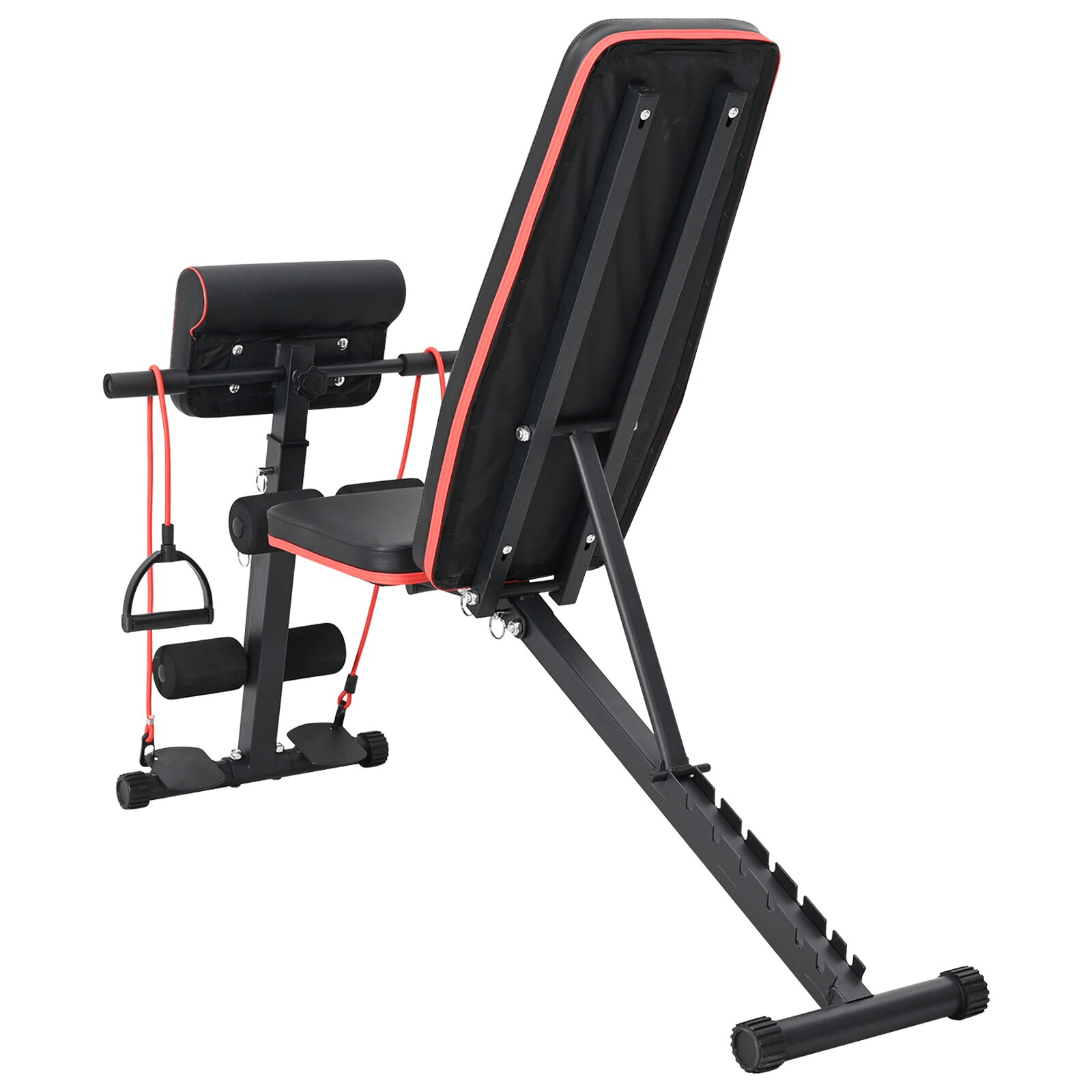 vidaXL Weight Bench with Resistance Bands, 150 kg Capacity, Black Steel - Home Gym - Fitness Max