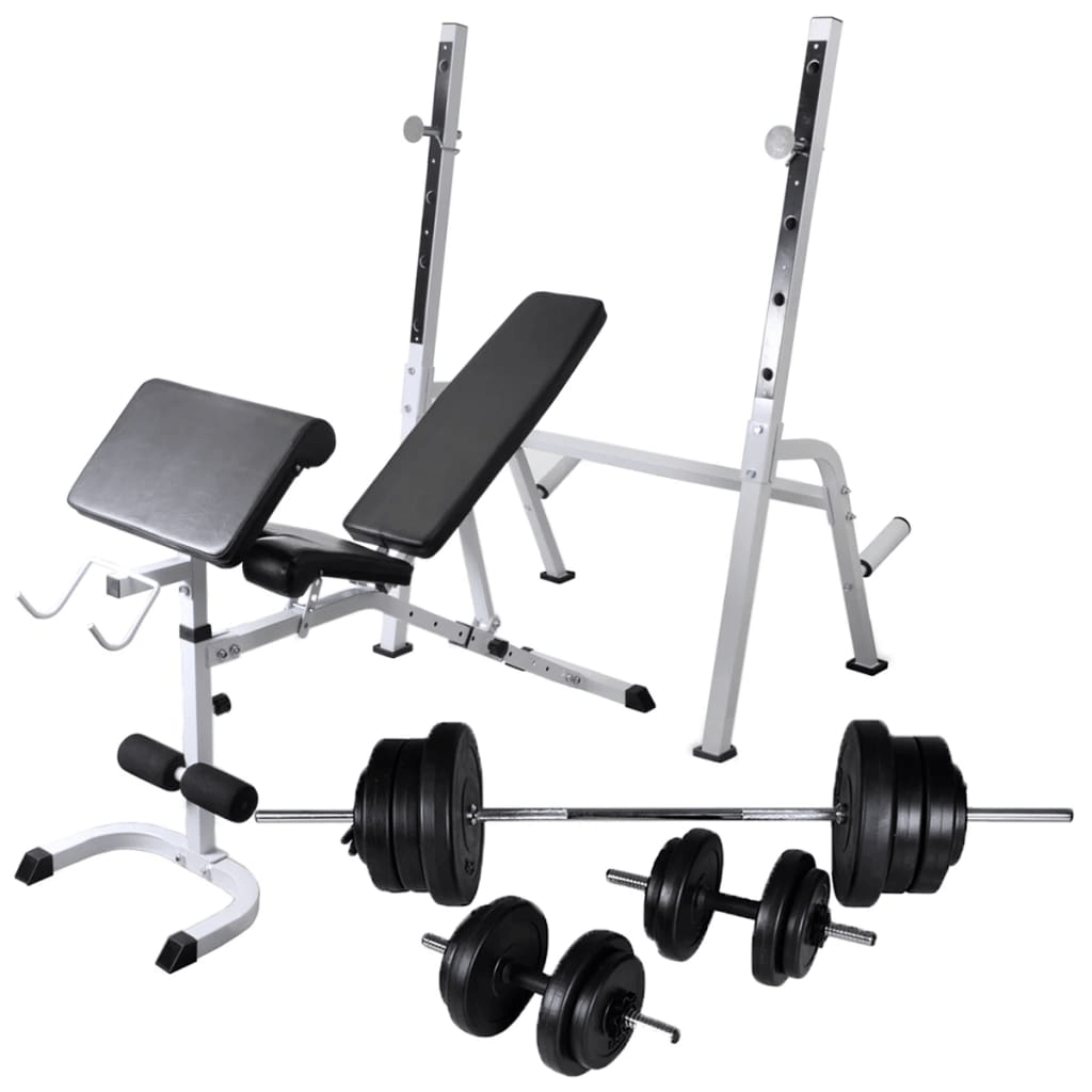 Workout Bench vidaXL Adjustable Workout Bench with Weight Rack, 60.5kg