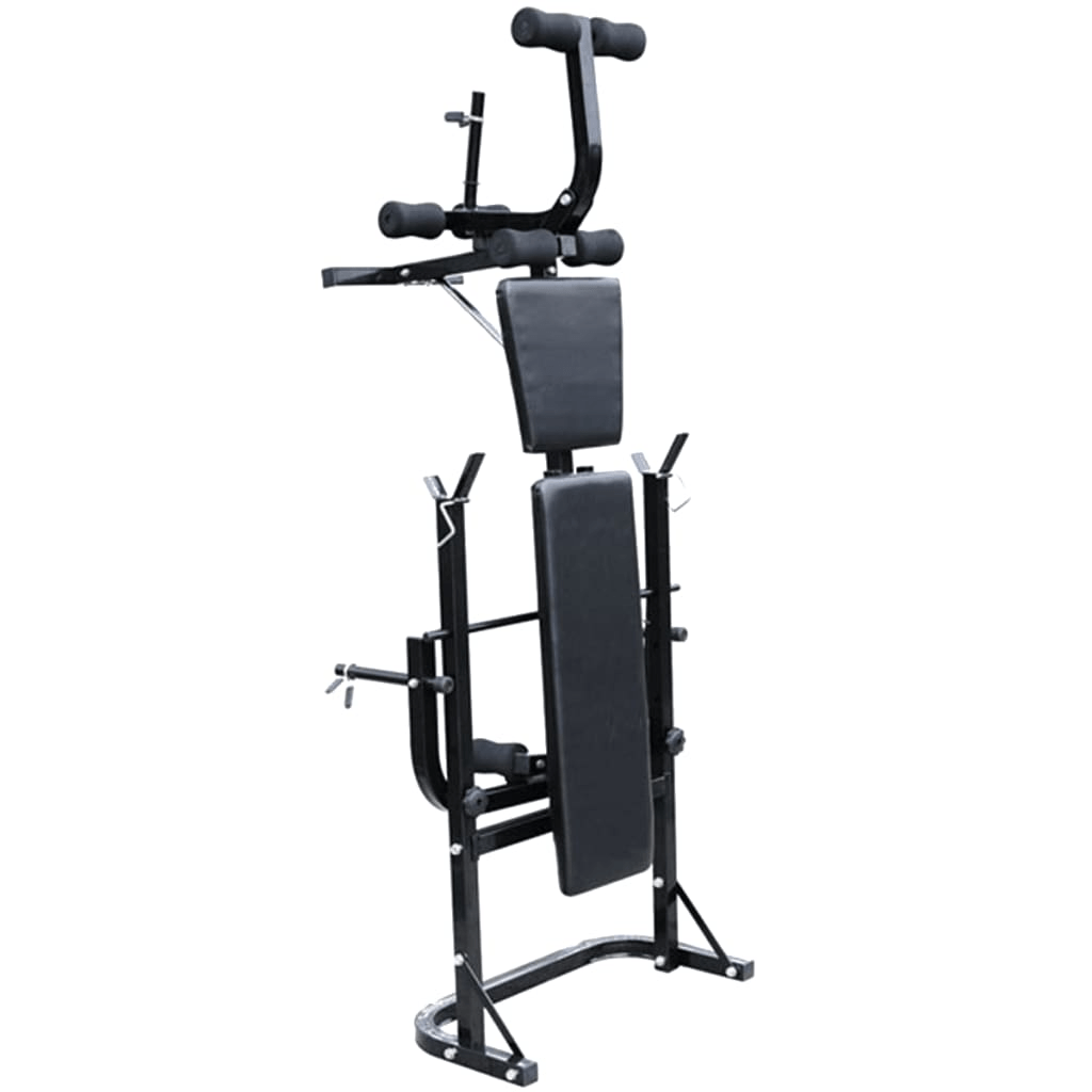vidaXL Black Weight Bench: Adjustable, Foldable for Full Body Home Workout - Fitness Max