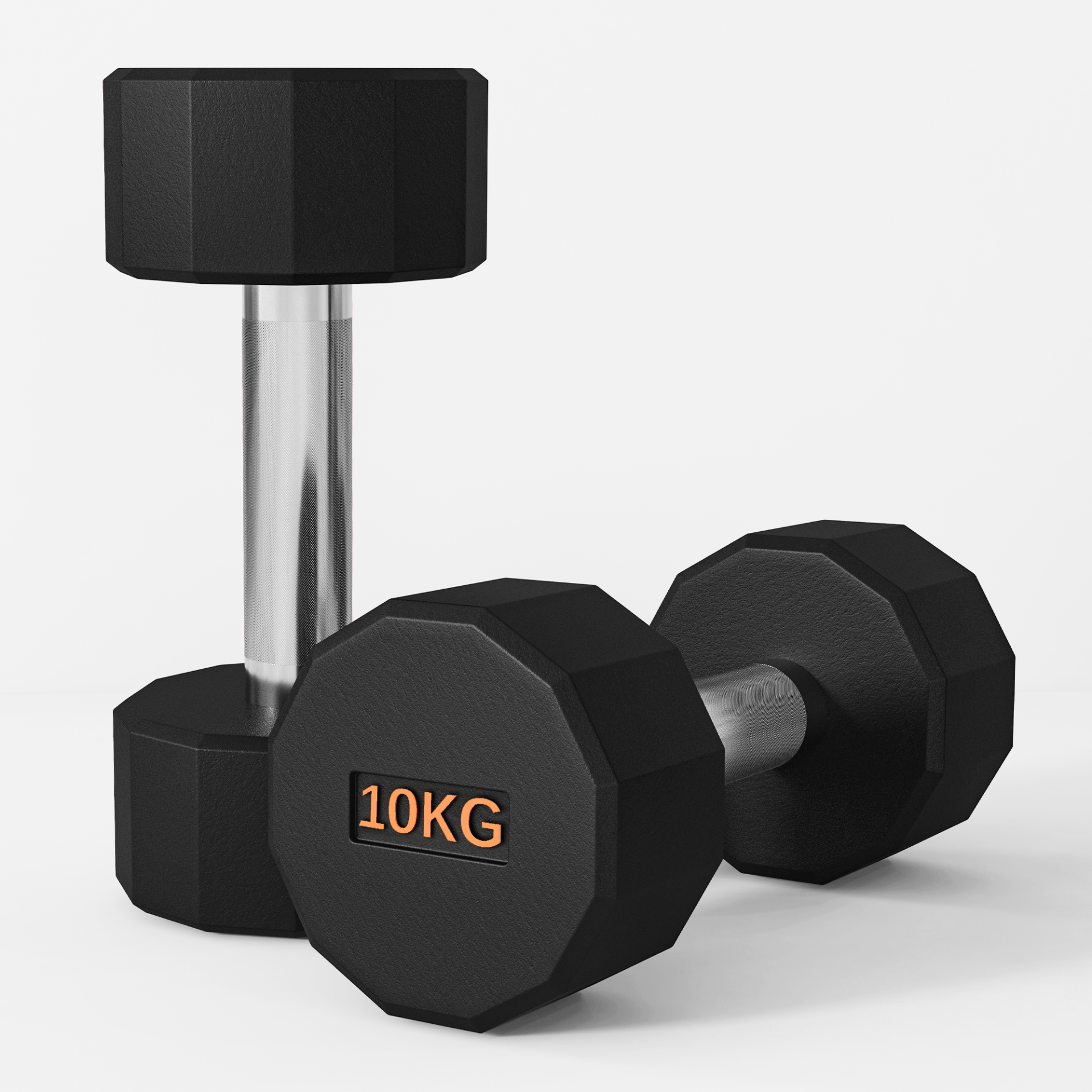 Dumbbell SPORTNOW 2 x 10kg Dumbbells Weights Set: Non-Slip Grip, 12-Sided Shape